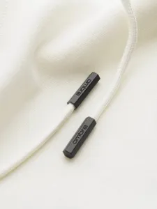 Pánska módna mikina s kapucňou krémová