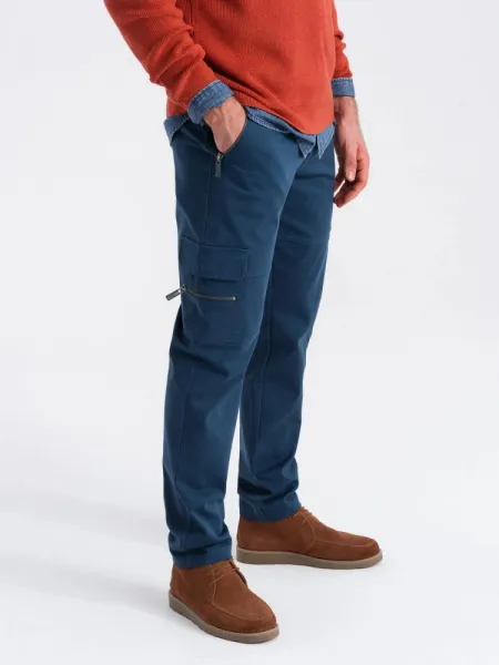 Trendy jogger kapsáčové nohavice pre pánov tmavomodré