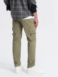 Trendy jogger kapsáčové nohavice pre pánov olivové