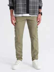 Trendy jogger kapsáčové nohavice pre pánov olivové