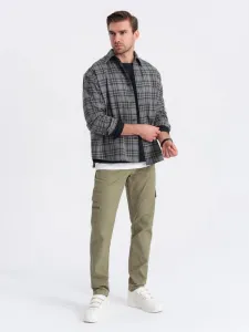 Trendy jogger kapsáčové nohavice pre pánov olivové