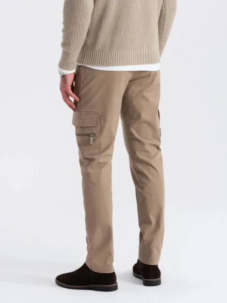 Trendy jogger kapsáčové nohavice pre pánov hnedé
