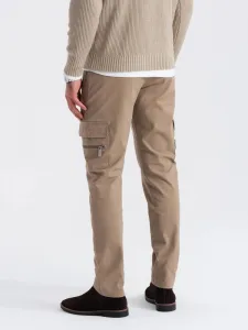 Trendy jogger kapsáčové nohavice pre pánov hnedé