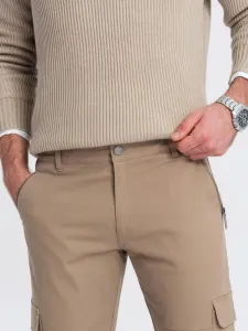 Trendy jogger kapsáčové nohavice pre pánov hnedé