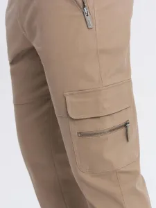 Trendy jogger kapsáčové nohavice pre pánov hnedé