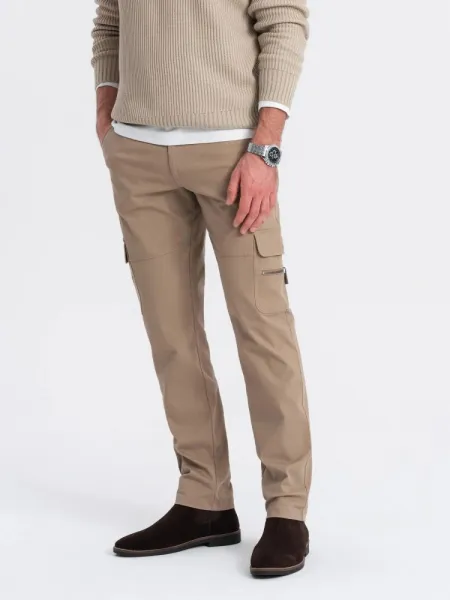 Trendy jogger kapsáčové nohavice pre pánov hnedé