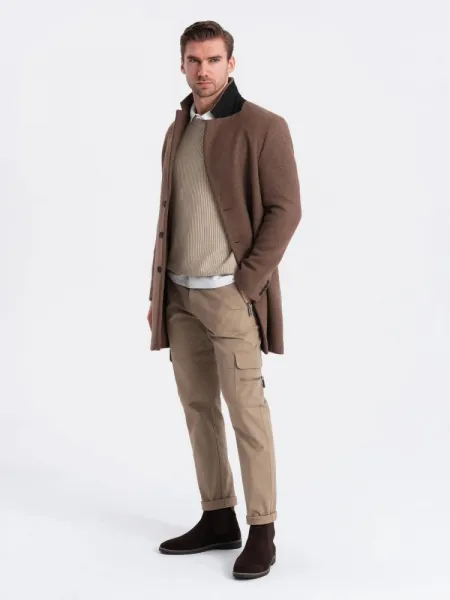 Trendy jogger kapsáčové nohavice pre pánov hnedé