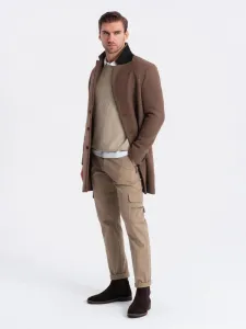 Trendy jogger kapsáčové nohavice pre pánov hnedé