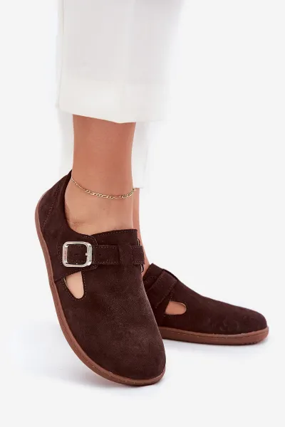 Semišové Poltopánky Barefoot Dámske S Prackou Patches Zazoo