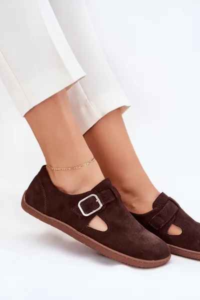 Semišové Poltopánky Barefoot Dámske S Prackou Patches Zazoo