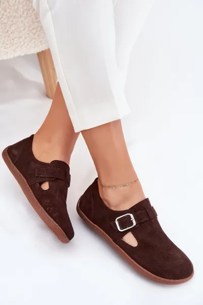 Semišové Poltopánky Barefoot Dámske S Prackou Patches Zazoo