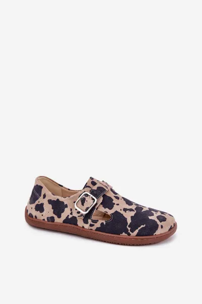 Semišové Polobotky Barefoot Dámske S Prackou Patches Zazoo