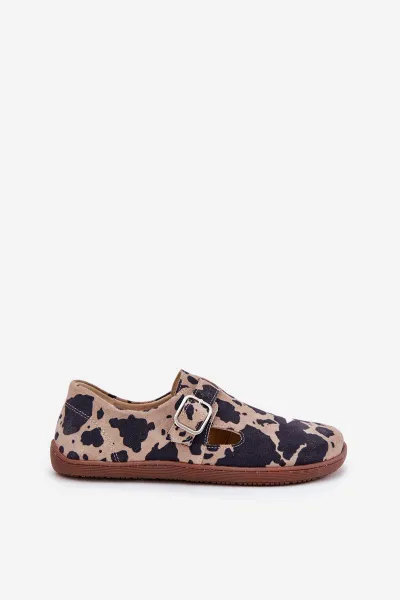 Semišové Polobotky Barefoot Dámske S Prackou Patches Zazoo