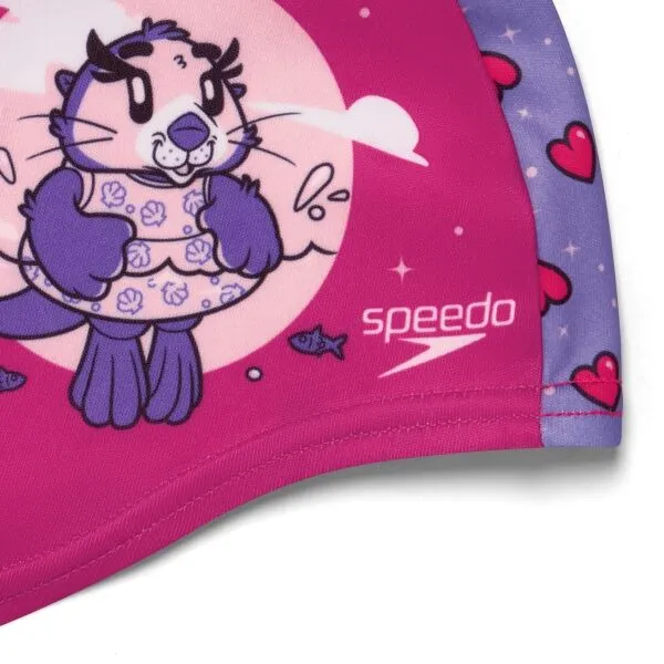 Speedo PRINTED POLYESTER CAP IU Univerzálna plavecká čiapka, ružová, veľkosť