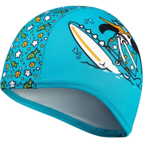 Speedo PRINTED POLYESTER CAP IU Univerzálna plavecká čiapka, tyrkysová, veľkosť
