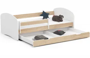 Ak furniture Detská posteľ SMILE 180x90 bielá/dub sonoma