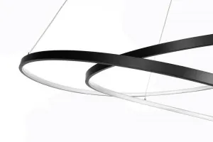 DECOREUM Dekoratívna LED závesná lampa 122w čierna DL-I09 + diaľkové ovládanie MONA XL