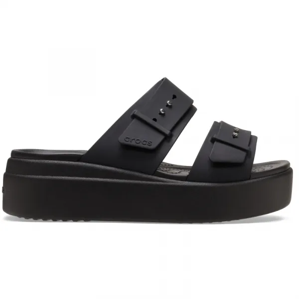 Dámske sandále na platforme (módna obuv) CROCS Brooklyn Buckle Low Wedge W black