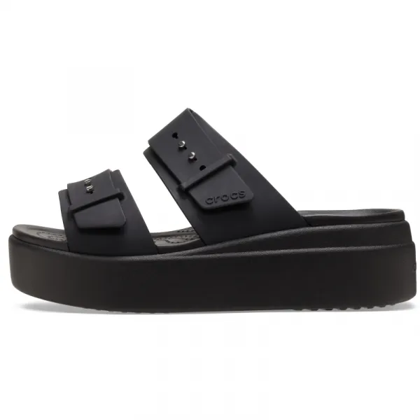 Dámske sandále na platforme (módna obuv) CROCS Brooklyn Buckle Low Wedge W black
