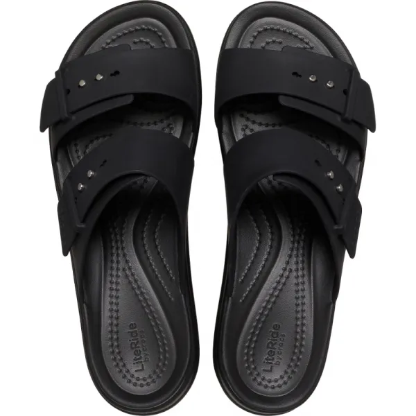 Dámske sandále na platforme (módna obuv) CROCS Brooklyn Buckle Low Wedge W black