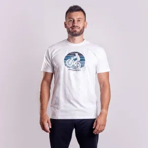 PROGRESS BARBAR BIKER Pánske bambusové tričko, biela, veľkosť
