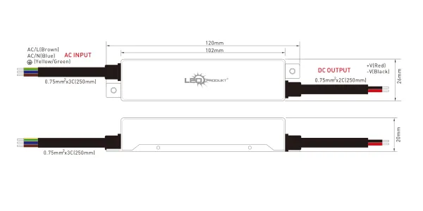 LED napájací zdroj 60W, 24V, IP67 - MINI