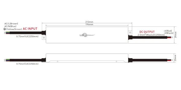 LED napájací zdroj 200W, 24V, IP67 - MINI