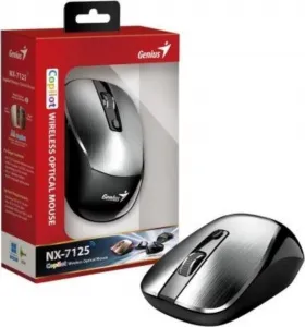 Myš bezdrátová, Genius NX-7125, stříbrná, optická, 1200DPI