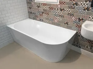 AQUALINE - TIBERA L rohová stojaca vaňa 170x80cm, biela E1026