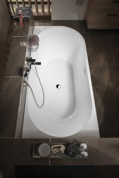 AQUALINE - TIBERA L rohová stojaca vaňa 170x80cm, biela E1026