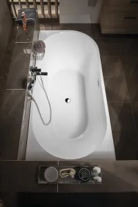 AQUALINE - TIBERA L rohová stojaca vaňa 170x80cm, biela E1026