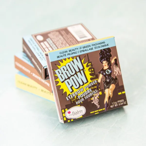 theBalm Browpow® púder na obočie v praktickom magnetickom puzdre odtieň Light Brown 1,2 g