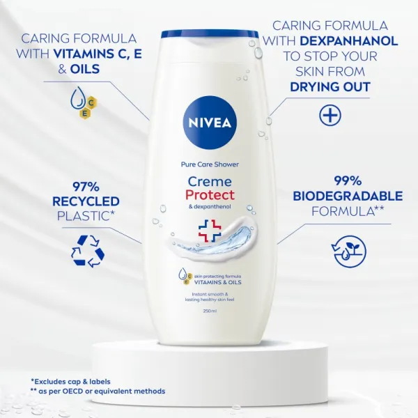 NIVEA Creme Protect upokojujúci sprchový gél 250 ml