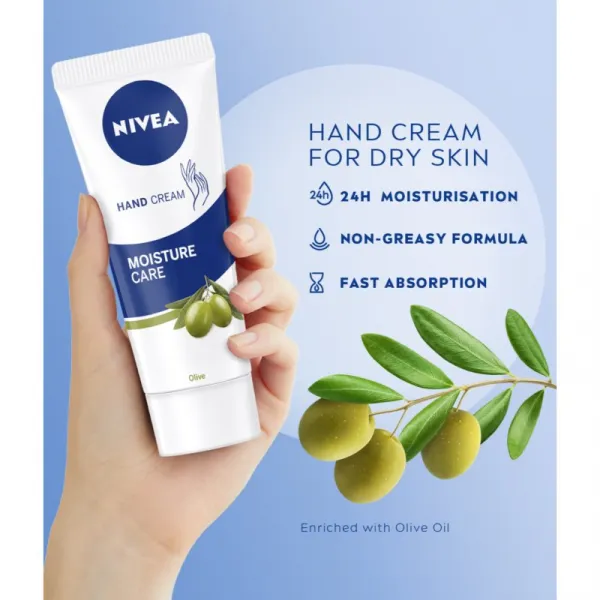 NIVEA Moisture Care Olive hydratačný krém na ruky a nechty 75 ml