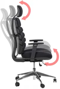 MERCURY Ergonomická kancelárska stolička SPINE čierna, s opierkou hlavy