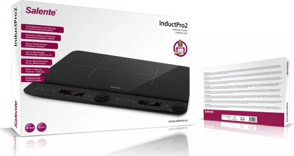 Evolveo Salente InductPro2, indukční vařič, dvouoplotýnkový, černý