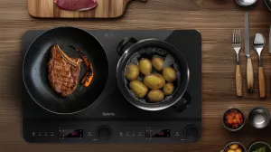 Evolveo Salente InductPro2, indukční vařič, dvouoplotýnkový, černý