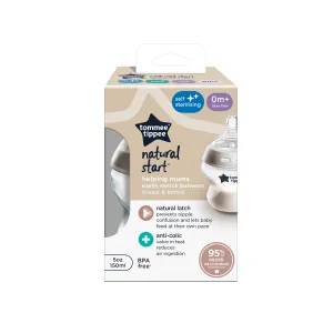Tommee Tippee Natural Start Anti-Colic samosterilizačná dojčenská fľaša Slow Flow 0m+ 150 ml