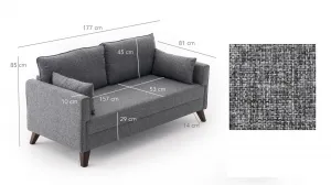 Pohovka Bella 2 Grey