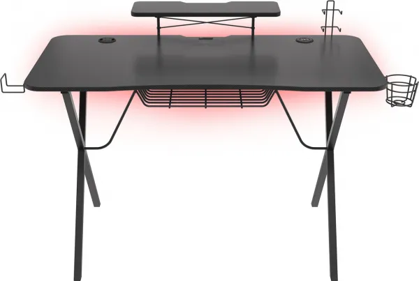 Genesis Holm 300 RGB - herní stůl s RGB podsvícením, 3xUSB 3.0, bezdrátová nabíječka mobilů