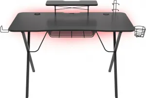 Genesis Holm 300 RGB - herní stůl s RGB podsvícením, 3xUSB 3.0, bezdrátová nabíječka mobilů