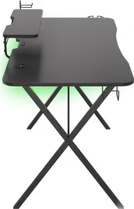 Genesis Holm 300 RGB - herní stůl s RGB podsvícením, 3xUSB 3.0, bezdrátová nabíječka mobilů