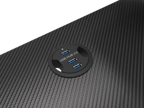 Genesis Holm 300 RGB - herní stůl s RGB podsvícením, 3xUSB 3.0, bezdrátová nabíječka mobilů