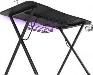 Genesis Holm 300 RGB - herní stůl s RGB podsvícením, 3xUSB 3.0, bezdrátová nabíječka mobilů