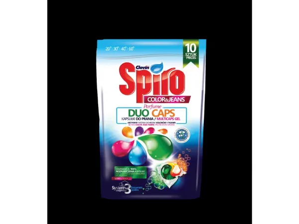 Gelové kapsulky do prania Spiro Color 10ks s ochranou proti vodnému kameňu