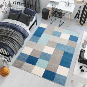 DECOREUM Kusový koberec C574B sivý/tyrkysový LAZUR Rozmer: 150x220