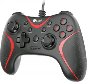 C-TECH gamepad Theon pro PC/PS3, 2 programovatelná makro tlačítka, 2x analog, X-input, vibrační, 1,8m kab