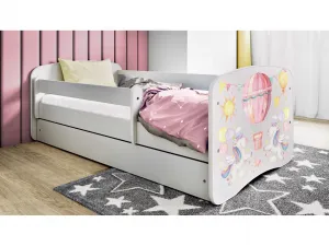 Kocot kids Detská postieľka Babydreams balón biela, variant 80x180, se šuplíky, s matrací
