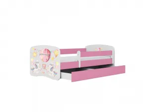 Kocot kids Detská postieľka Babydreams balón ružová, variant 70x140, se šuplíky, s matrací
