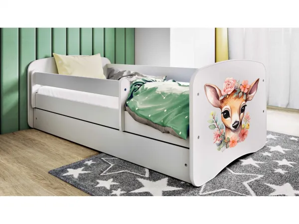 Kocot kids Detská postieľka Babydreams Kolúšok biela, variant 70x140, se šuplíky, s matrací